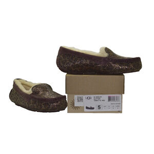 B2 NIB UGG Womens Ansley Glitter Bronze Slippers Shoes Size 5